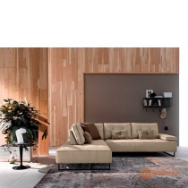 Модульный диван в современном стиле, обивка кожа PLATONE