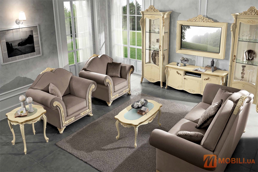 Комплект мягкой мебели, диван и кресла в классическом стиле VIOLA LUXOR
