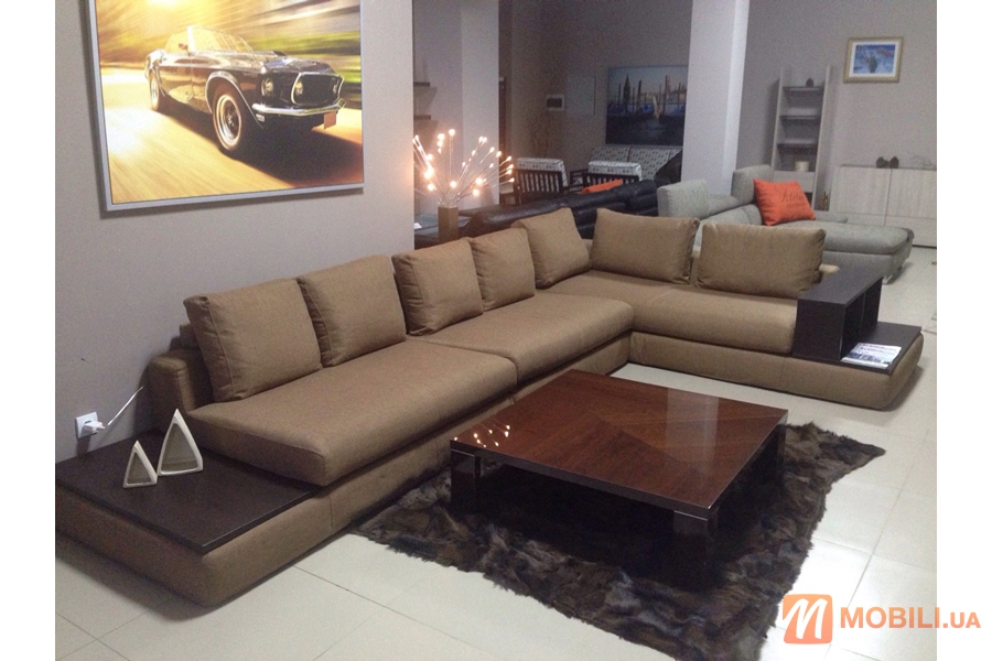 Угловой модульный диван в современном стиле, тканевая обивка BIJOUX