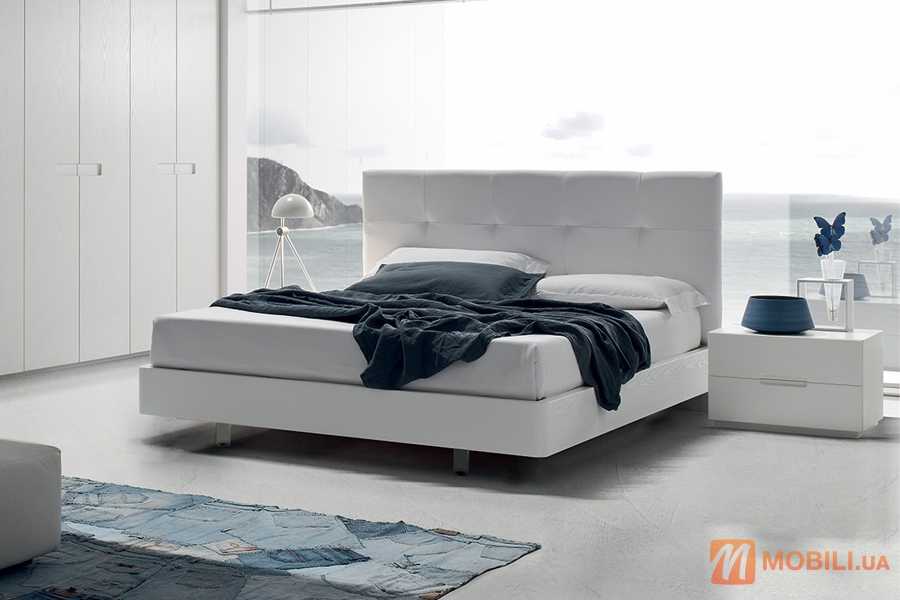 Кровать в современном стиле в обивке экокожа DEDALO