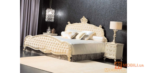 Двуспальная кровать с панелями и подстежкой Капитоне LARISSA