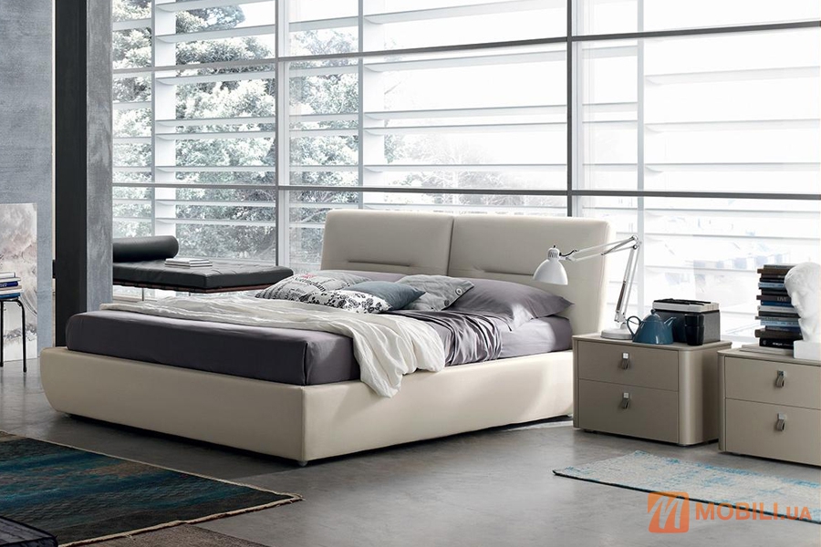 Кровать в современном стиле, обивка экокожа ELIO