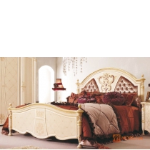 Кровать размера KING с центральной панелью с дерева и ткани ROYAL